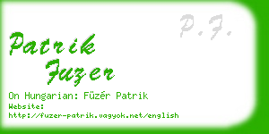 patrik fuzer business card